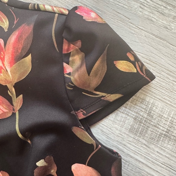 NWT Enfocus Studio Black Dress with Pink Floral Design SIZE 10 - Picture 9 of 13